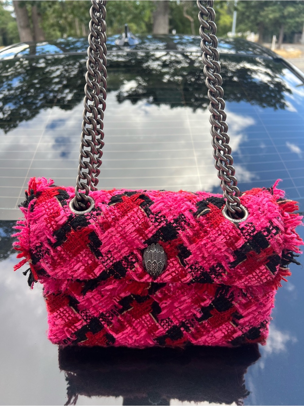 Kurt Geiger multicolor tweed medium Kensington chain strap shoulder bag